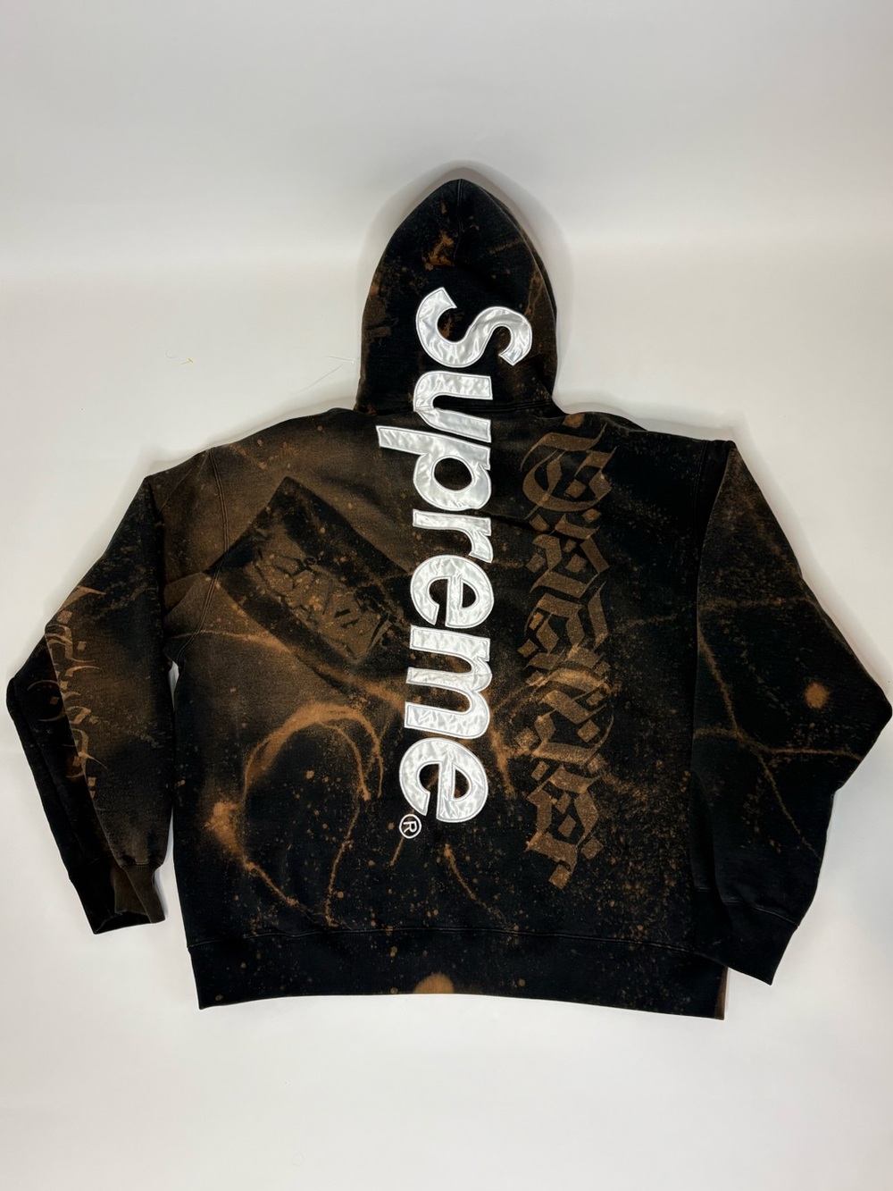 Supreme XXL Satin Applique Hoodie Sweatshirt 1 Of 1 Customized By Artist Defer